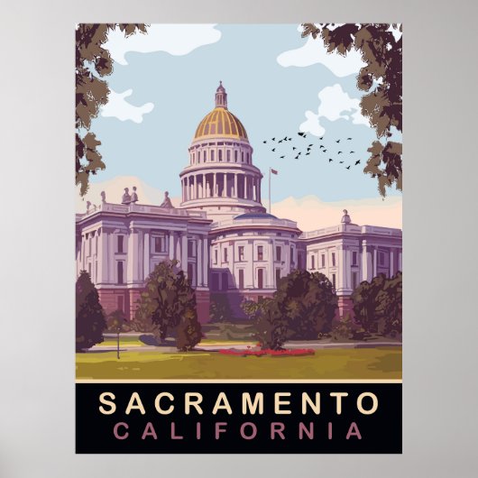 Sacramento, State Capital, Californië, Reizen Poster (Voorkant)
