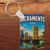 Sacramento Tower Bridge Riverfront Sleutelhanger (Voorkant)