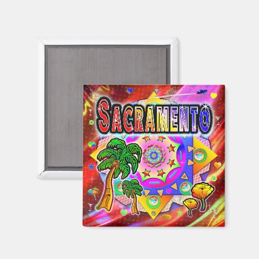 Sacramento Tropical Friends Magnet (Voorkant / Achterkant)
