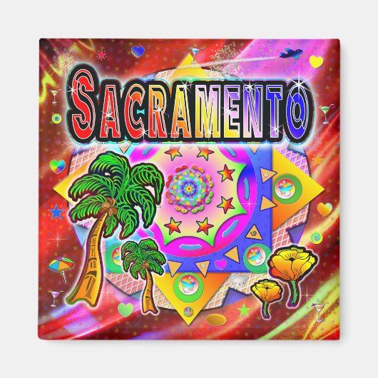 Sacramento Tropical Friends Magnet (Voorkant)