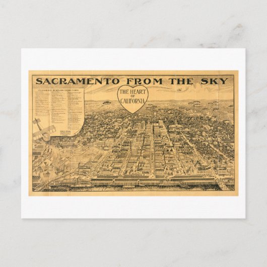 Sacramento uit de Sky, 1923 Briefkaart (Voorkant)
