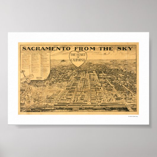 Sacramento uit de Sky, Poster 1923 (Voorkant)