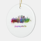 Sacramento V2 skyline in waterverf Keramisch Ornament (Links)