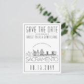 Sacramento Wedding |De gestileerde Veldlijn sparen Briefkaart (Staand voorkant)