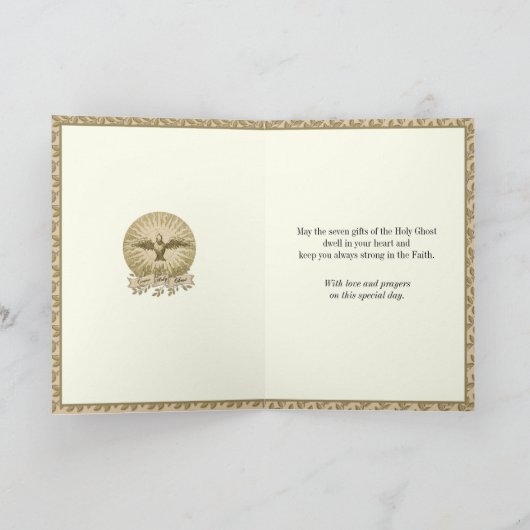 Sacramentsbevestiging Heilige Geest Kleinkind Feestdagen Kaart (Binnen)