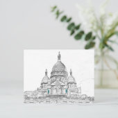 Sacre Coeur Basilica op Montmartre hill in Parijs Briefkaart (Staand voorkant)