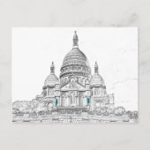 Sacre Coeur Basilica op Montmartre hill in Parijs Briefkaart (Voorkant)
