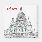 Sacre Coeur Basilica op Montmartre hill, Parijs Magneet (Voorkant)