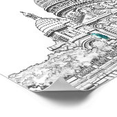 Sacre Coeur Basilica op Montmartre hill, Parijs Poster (Hoek)