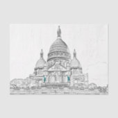 Sacre Coeur Basilica op Montmartre hill, Parijs Tissuepapier (Voorkant)