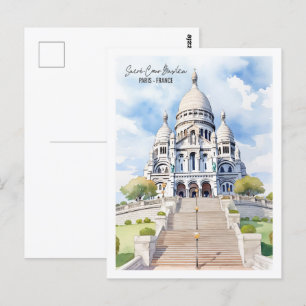 Sacre Coeur Basilica Parijs Beroemde Reisplaats Briefkaart