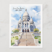 Sacre Coeur Basilica Parijs Beroemde Reisplaats Briefkaart (Voorkant)