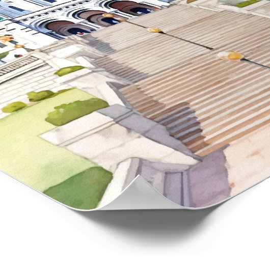 Sacre Coeur Basilica Parijs Beroemde Reisplaats Poster (Hoek)