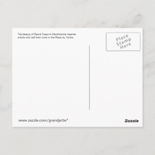 Sacre Coeur briefkaart (Achterkant)