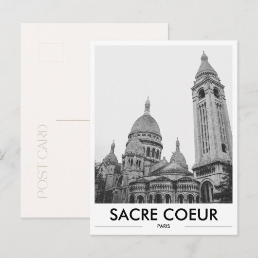 Sacre Coeur Kerk Parijs Foto Briefkaart (Voorkant / Achterkant)