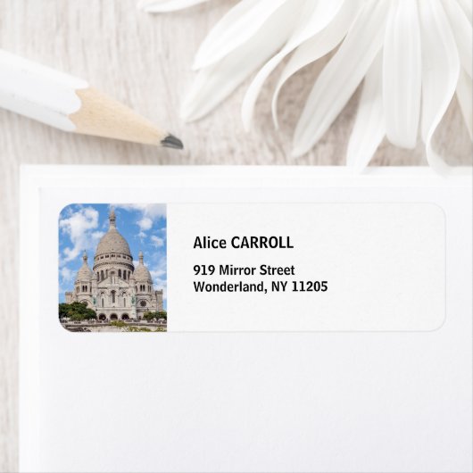 Sacre Coeur on Montmartre hill - Parijs, Frankrijk Etiket