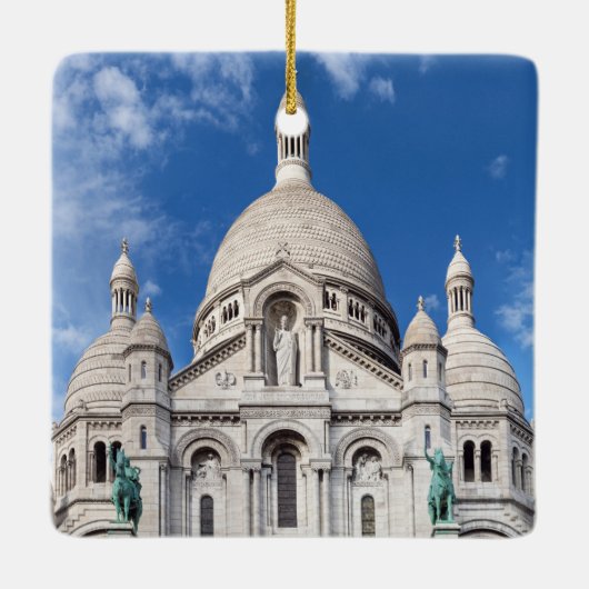 Sacre Coeur on Montmartre hill - Parijs, Frankrijk Keramisch Ornament (Achterkant)