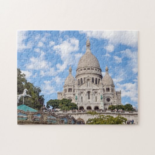 Sacre Coeur on Montmartre hill - Parijs, Frankrijk Legpuzzel (Horizontaal)
