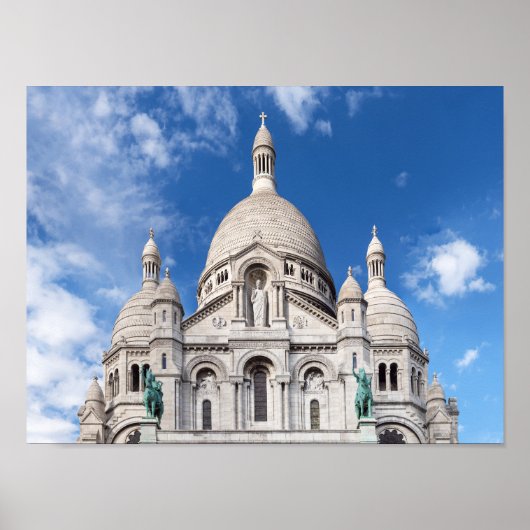 Sacre Coeur on Montmartre hill - Parijs, Frankrijk Poster (Voorkant)