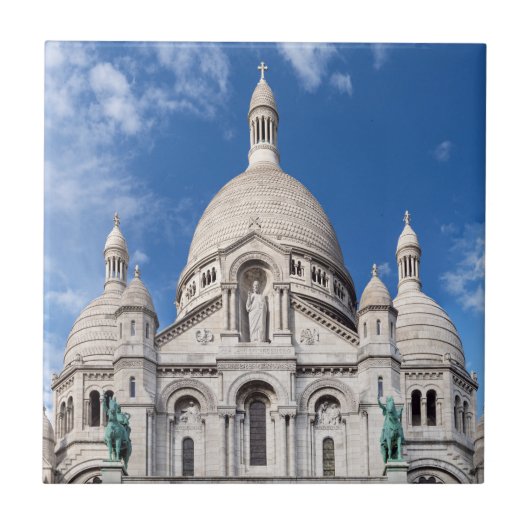 Sacre Coeur on Montmartre hill - Parijs, Frankrijk Tegeltje (Voorkant)
