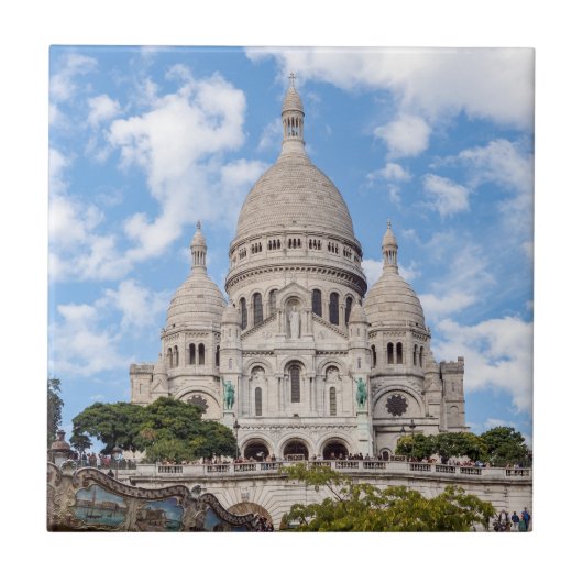 Sacre Coeur on Montmartre hill - Parijs, Frankrijk Tegeltje (Voorkant)