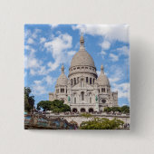 Sacre Coeur on Montmartre hill - Parijs, Frankrijk Vierkante Button 5,1 Cm (Voorkant)