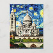 Sacre-Coeur Paris France Starry Night Briefkaart (Voorkant)