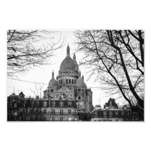 Sacre Coeur Paris Montmartre Zwart-wit - Foto Afdruk