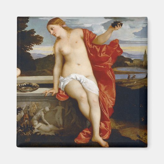 Sacred and Profane Love, Tiziano Vecelli, 1515 Magneet (Voorkant)