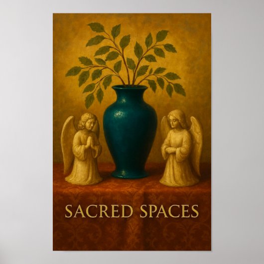 Sacred Angels with Emerald Vase Still Life Poster (Voorkant)