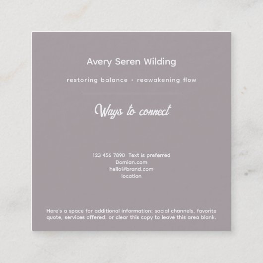 Sacred Axis | Third Eye Design Vierkante Visitekaartje (Achterkant)