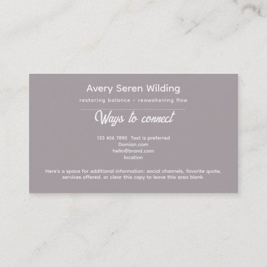 Sacred Axis | Third Eye Design Visitekaartje (Achterkant)