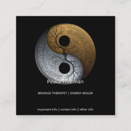 Sacred Balance | Yin Yang-symbool Vierkante Visitekaartje