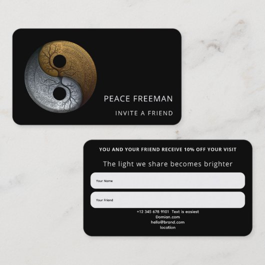 Sacred Balance | Yin Yang-symbool Visitekaartje (Voorkant / Achterkant)