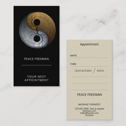 Sacred Balance | Yin Yang-symbool Visitekaartje (Voorkant / Achterkant)