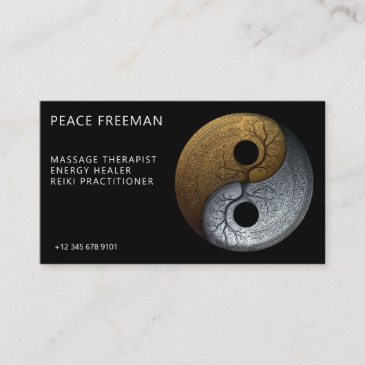 Sacred Balance | Yin Yang-symbool Visitekaartje (Voorkant)