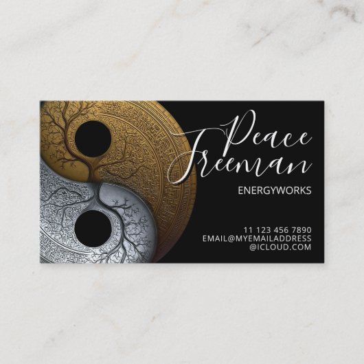 Sacred Balance | Yin Yang-symbool Visitekaartje (Voorkant)