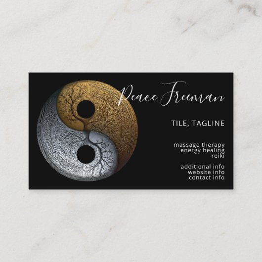 Sacred Balance | Yin Yang-symbool Visitekaartje (Voorkant)