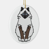 Sacred Birman Cat Cartoon Keramisch Ornament (Rechts)