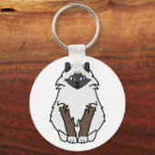 Sacred Birman Cat Cartoon Sleutelhanger (Voorkant)