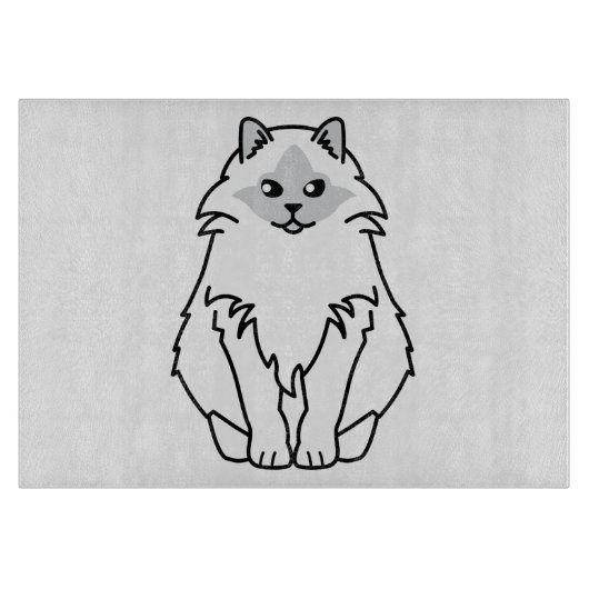 Sacred Birman Cat Cartoon Snijplank (Voorkant)
