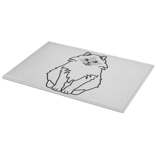 Sacred Birman Cat Cartoon Snijplank (Hoek)