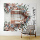 Sacred Bloom: A Moment of Grace Wedding Backdrop Wandkleed (In Situ (horizontaal))