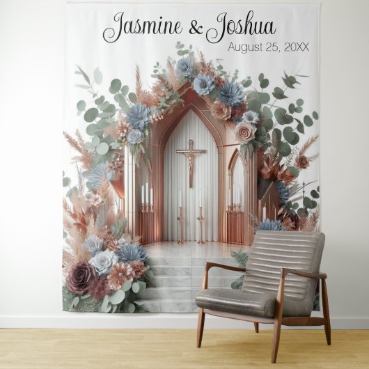 Sacred Bloom: A Moment of Grace Wedding Backdrop Wandkleed (In situ)