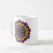 Sacred Bloom Mandala: Mandala Coffee Mug Koffiemok (Voorkant links)