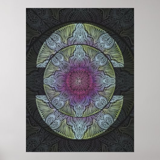 Sacred Bloom Mandala Poster (Voorkant)