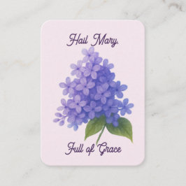 Sacred Blooms Lilac - Hail Mary Holy Card Visitekaartje
