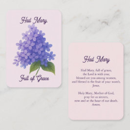 Sacred Blooms Lilac - Hail Mary Holy Card Visitekaartje