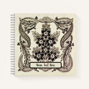 Sacred Blossoms - Indian Flower Ornament Notitiebo Notitieboek