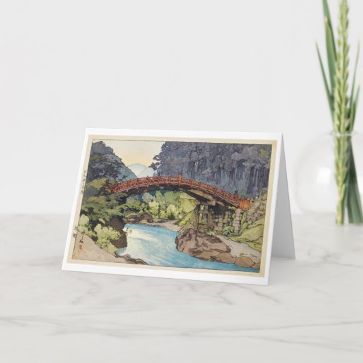 Sacred Bridge, Hiroshi Yoshida, Woodcut Kaart (Voorkant)